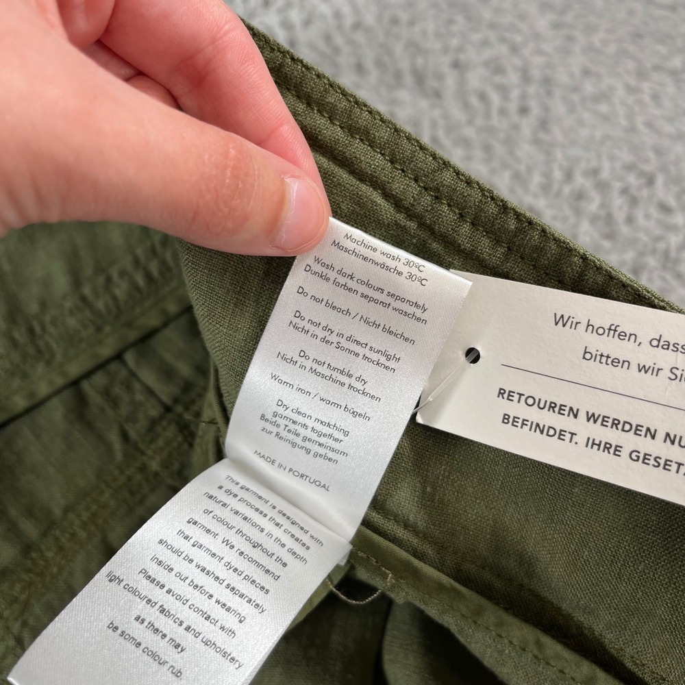 Wrap London Forest Green 100% Linen Belted Shorts Size US 16 NWT - Picture 8 of 16
